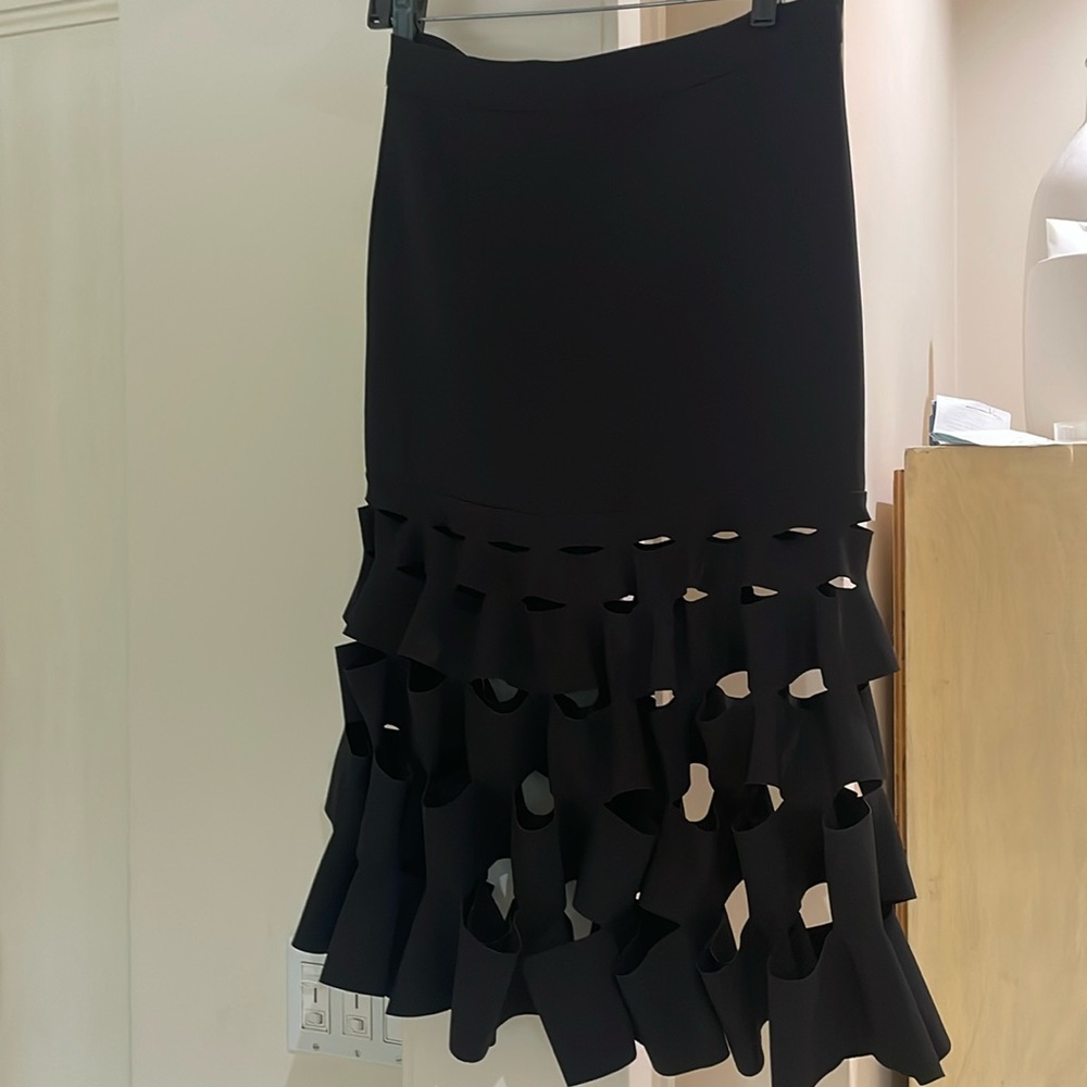 Black midi  perforated skirt